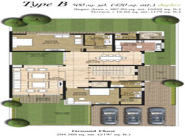 Floor Plans Ground Floor 	:	204.105 sq. mt. (2197 sq. ft.)
