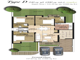 Floor Plans Ground Floor :	117.64 sq. mt. (1266 sq. ft.)