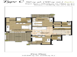 Floor Plans First Floor 	:	143.048 sq. mt. (1540 sq. ft.)