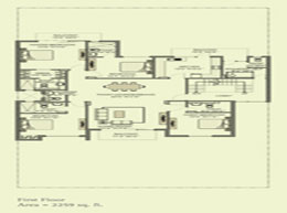 Floor Plans First Floor 	:	Area - 2259 sq. ft.
