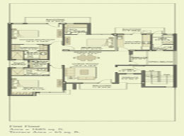 Fllor Plans First Floor 	:	Area - 1685 sq. ft.Terrace Area - 65 sq. ft.