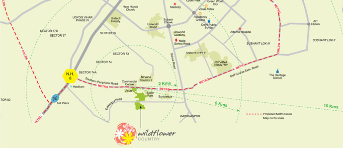 Anthea Floors Gurgaon Location Map