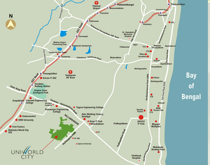 Aspen Greens Residential Chennai Location Map