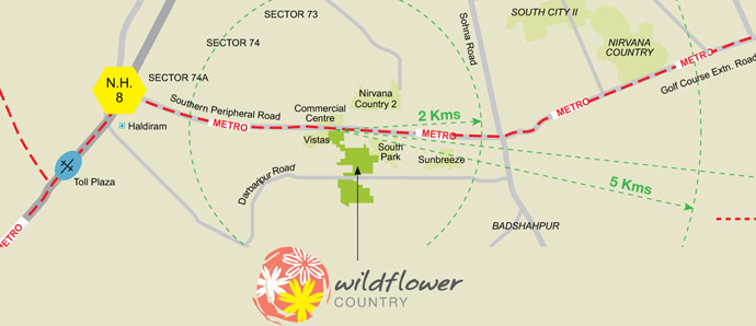 Crestview Apartments Gurgaon Location Map