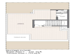 Floor Plans Second Floor : Super Area - 328 sq. ft. Terrace Area - 755 sq. ft.