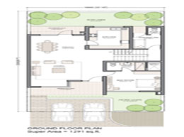 Floor Plans Ground Floor : Super Area - 1291 sq. ft.