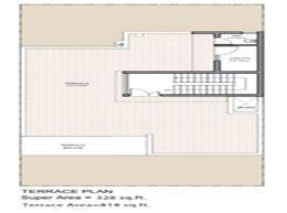 Floor Plans Second Floor : Super Area - 328 sq. ft. Terrace Area - 818 sq. ft.
