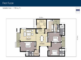 Floor Plans First Floor 	:	Saleable Area - 1796 sq.ft.