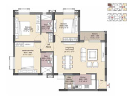 Floor Plans Type - A - Typical 3 Bedroom Unit