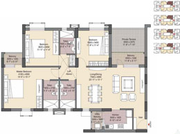 Floor Plans Type - D - 3 Bedroom Unit - First Floor
