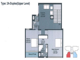 Floor Plans Type 2A Duplex (Upper Level)