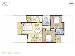 Floor Plans First Floor :	160.00 sq. mt. (1722.2 sq. ft.)
