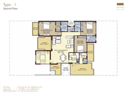 Floor Plans Second Floor :	425.550 sq. mt. (1835 sq. ft.)