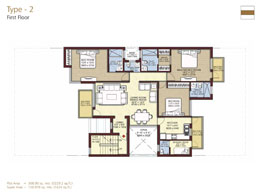 Floor Plans First Floor :	300.00 sq. mt. (1540 sq. ft.)