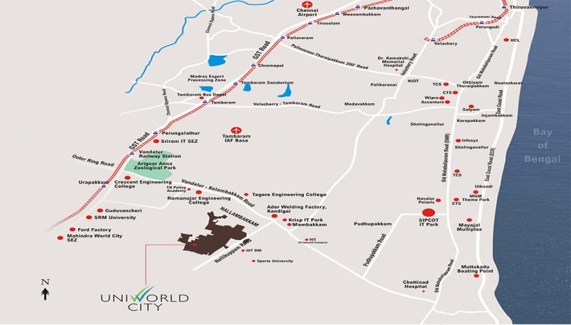 Palm Premiere Residential Chennai Location Map