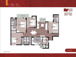 Floor Plans Type-W2 : 4BR4T+SQ - 1980 sq.ft