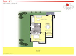 Floor Plans Type - X1, 1BR 1T + Study - 805 sq.ft.
