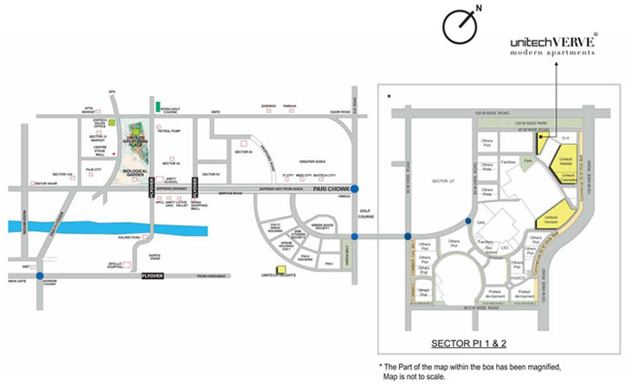Unitech Verve Residential Noida Location Map