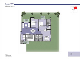 Floor Plans Type-W2 	:	Saleable Area: 1565 sq. ft.